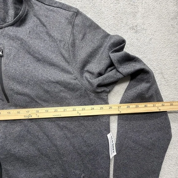 Old Navy Active Dynamic Fleece Jacket Mens 3XL Gray Hooded Full Zip Stretch - Picture 3 of 6